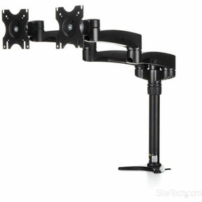StarTech.com Desk Mount Dual Monitor Arm, Dual Articulating Monitor Arm, Height Adjustable, For VESA Monitors up to 24" (29.9lb/13.6kg) — ARMDUAL