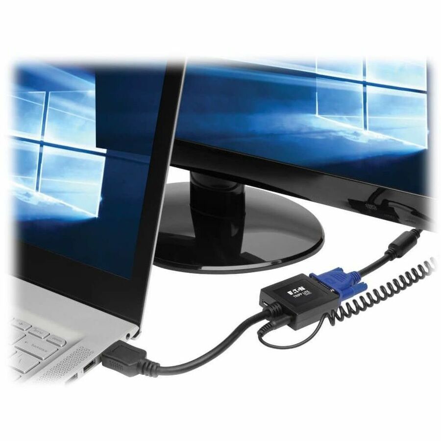 Eaton Tripp Lite Series HDMI to VGA with Audio Converter Cable Adapter for Ultrabook/Laptop/Desktop PC, (M/F), 6-in. (15.24 cm), TAA — P131-06N