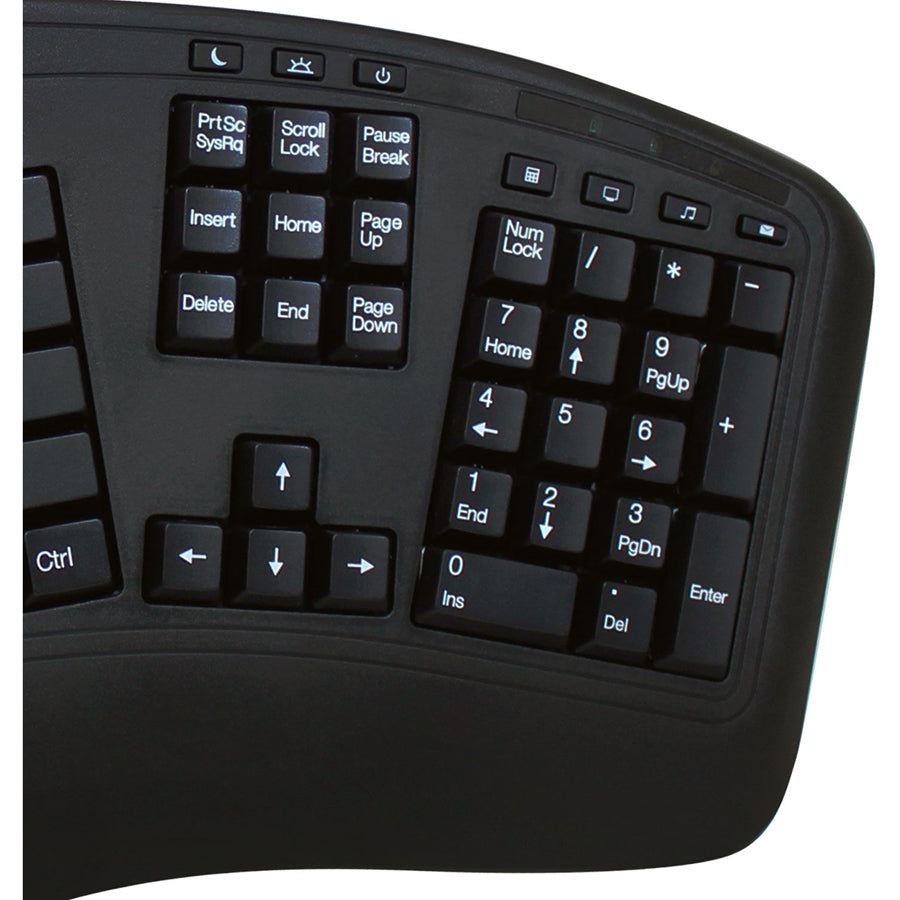 Adesso Tru-Form Media 1500 - Wireless Ergonomic Keyboard and Laser Mouse — WKB-1500GB