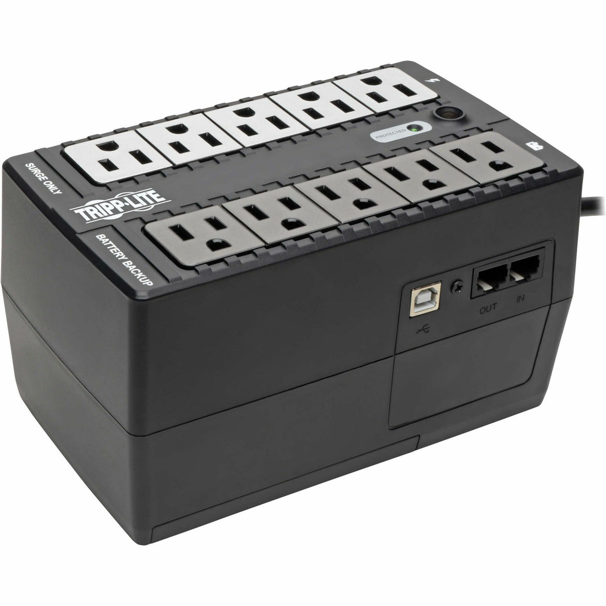 Eaton Tripp Lite Series 600VA 325W Standby UPS - 10 NEMA 5-15R Outlets, 120V, 50/60 Hz, USB, 5-15P Plug, Desktop/Wall Mount — INTERNET600U