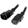 StarTech.com 6ft (1.8m) Heavy Duty Extension Cord, IEC C14 to IEC C13 Black Extension Cord, 15A 125V, 14AWG, Heavy Gauge Power Cable — PXT100146