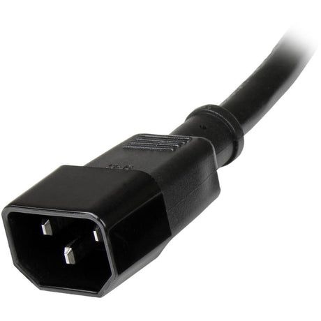 StarTech.com 6ft (1.8m) Heavy Duty Extension Cord, IEC C14 to IEC C13 Black Extension Cord, 15A 125V, 14AWG, Heavy Gauge Power Cable — PXT100146