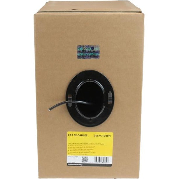 StarTech.com Bulk Cat 5e Ethernet Cable - 1000 ft. (304,8m) - Solid - CMR-Rated - Black - TAA Compliant — WIR5ECMRBK