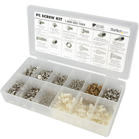 StarTech.com Deluxe Assortment PC Screw Kit - Screw Nuts and Standoffs - Assortment Of 12 Common PC Case Screws - Screw kit — PCSCREWKIT