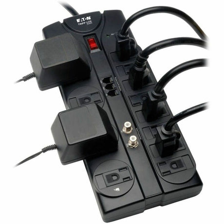 Eaton Tripp Lite Series Protect It! 12-Outlet Surge Protector, 8 ft. (2.43 m) Cord, 2880 Joules, Tel/Modem/Coaxial Protection — TLP1208TELTV