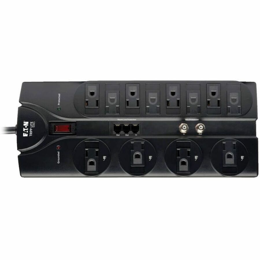 Eaton Tripp Lite Series Protect It! 12-Outlet Surge Protector, 8 ft. (2.43 m) Cord, 2880 Joules, Tel/Modem/Coaxial Protection — TLP1208TELTV