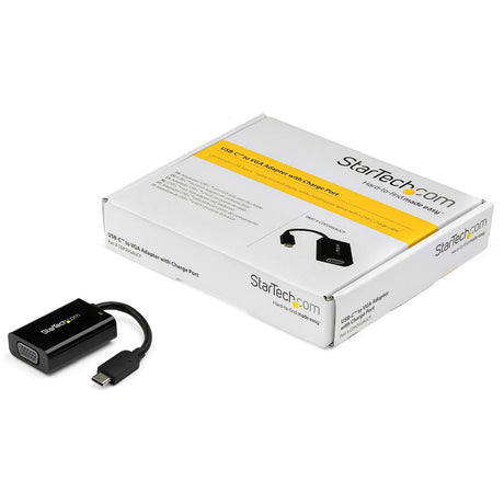 StarTech.com USB C to VGA Adapter with 60W Power Delivery Pass-Through - 1080p USB Type-C to VGA Video Converter w/ Charging - Black — CDP2VGAUCP