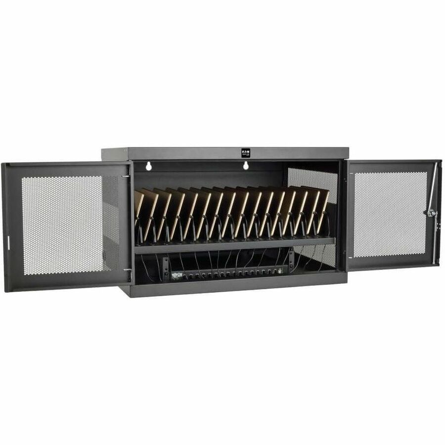Eaton Tripp Lite Series 16-Device USB Charging Station Cabinet with Sync for iPad and Android Tablets, Wall-Mount and Cart Options, Black — CSC16USB