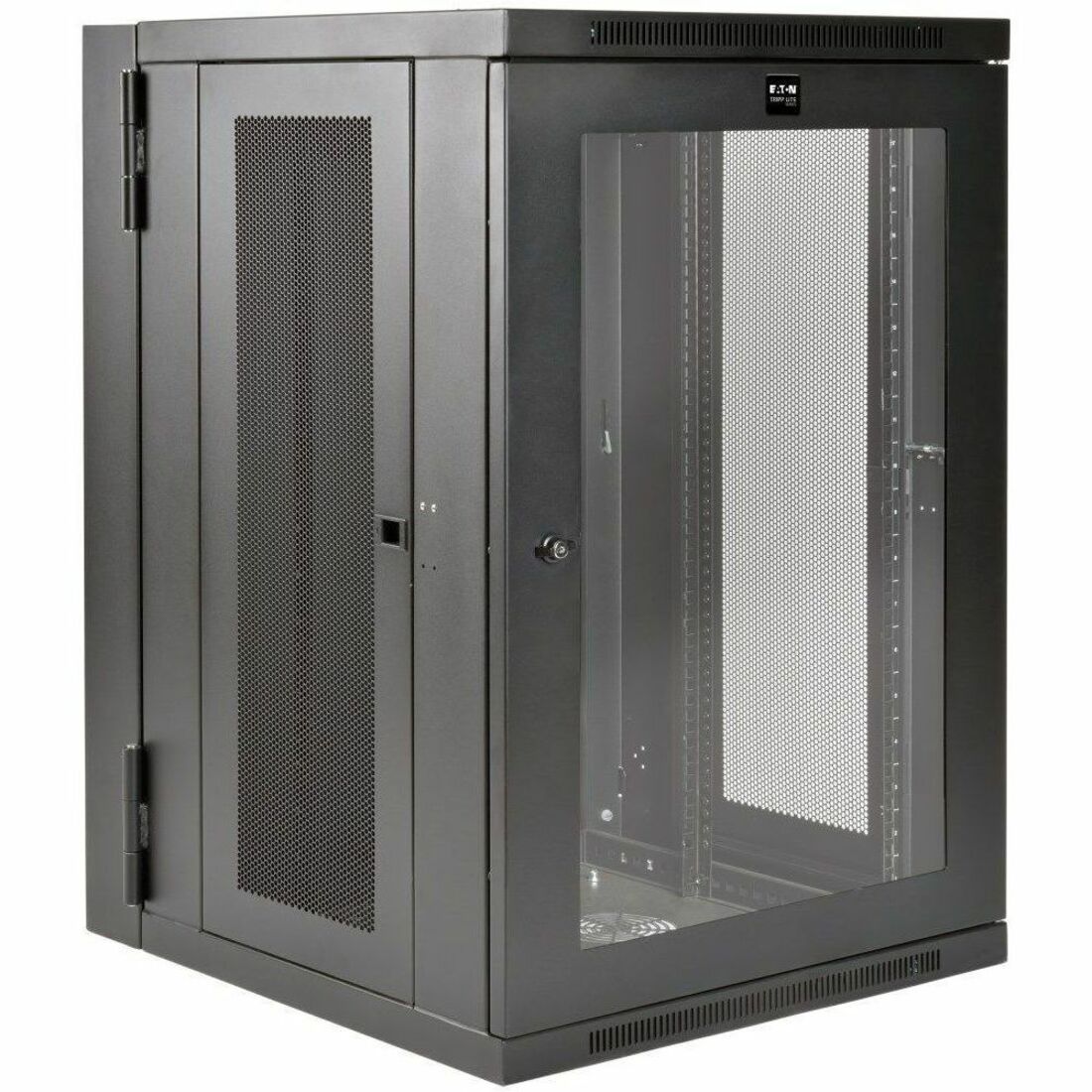 Eaton Tripp Lite Series SmartRack 18U UPS-Depth Wall-Mount Half-Height Rack Enclosure, Clear Acrylic Window, Hinged Back — SRW18USDPG