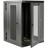 Eaton Tripp Lite Series SmartRack 18U UPS-Depth Wall-Mount Half-Height Rack Enclosure, Clear Acrylic Window, Hinged Back — SRW18USDPG