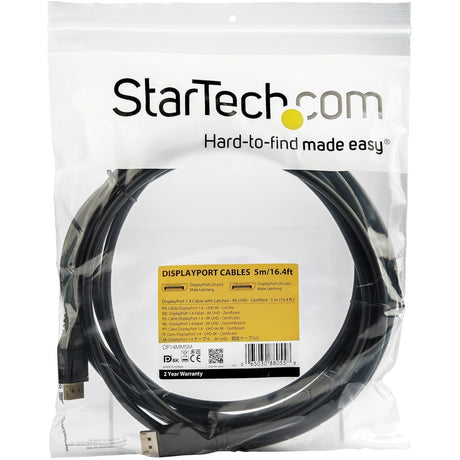 StarTech.com 5 m VESA Certified DisplayPort 1.4 Cable - 8K 60Hz HBR3 HDR - 16 ft Super UHD 4K 120Hz - DP to DP Video Monitor Cord M/M — DP14MM5M