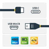 StarTech.com 2m 6 ft USB C to Mini USB Cable - M/M - USB 2.0 - USB C to USB Mini - USB Type C to Mini USB - Mini USB to USB C Cable — USB2CMB2M