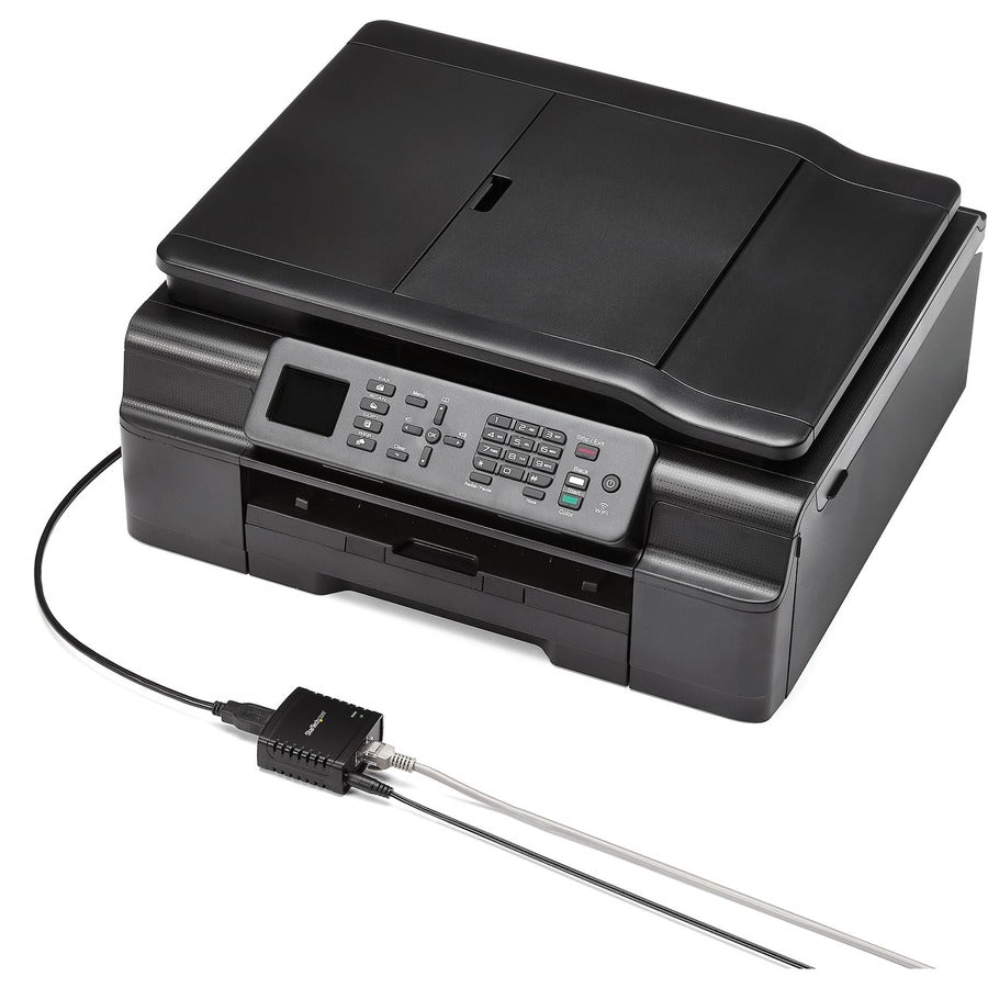 StarTech.com 10/100Mbps Ethernet to USB 2.0 Network LPR Print Server - USB Print Server with 10Base-T/100Base-TX Auto-sensing — PM1115U2