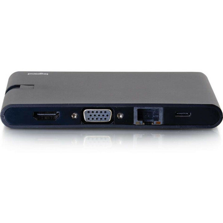 C2G USB C Dock with HDMI, VGA, Ethernet, USB, SD & Power Delivery up to 100W — 26916