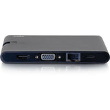 C2G USB C Dock with HDMI, VGA, Ethernet, USB, SD & Power Delivery up to 100W — 26916