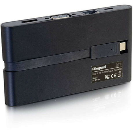 C2G USB C Dock with HDMI, VGA, Ethernet, USB, SD & Power Delivery up to 100W — 26916