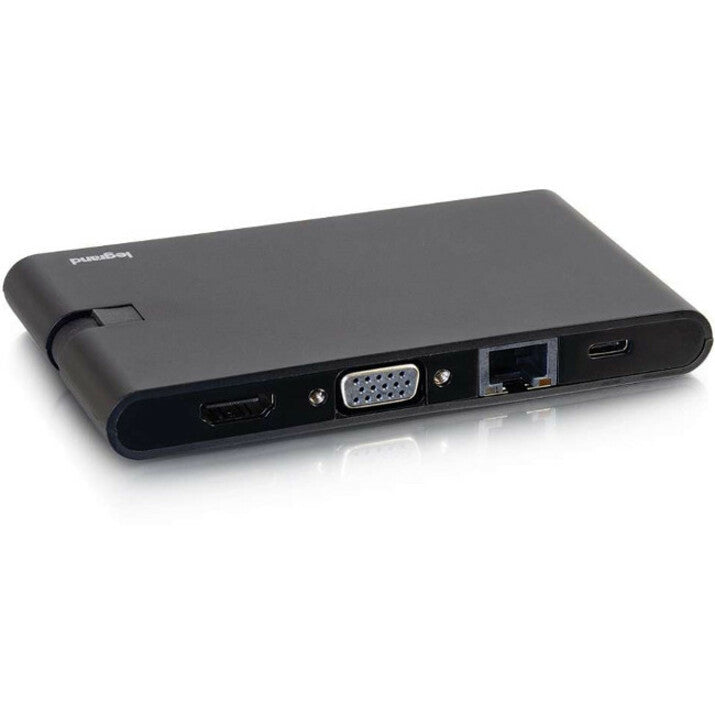 C2G USB C Dock with HDMI, VGA, Ethernet, USB, SD & Power Delivery up to 100W — 26916