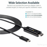 StarTech.com 6ft (2m) USB C to HDMI Cable - 4K 60Hz USB Type C DP Alt Mode to HDMI 2.0 Video Display Adapter Cable - Works w/Thunderbolt 3 — CDP2HD2MBNL