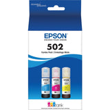 Epson T502, Multi-Color Ink Cartridges, C/M/Y 3-Pack — T502520-S