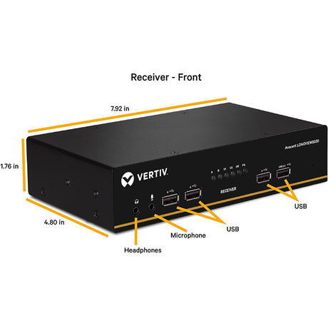 Vertiv Avocent LongView - Dual Monitor, USB, Audio, CATx up to 100m / 330ft — LV5020P-001