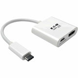 Eaton Tripp Lite Series USB-C to HDMI Adapter with PD Charging, HDCP, White — U444-06N-H4-C