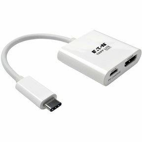 Eaton Tripp Lite Series USB-C to HDMI Adapter with PD Charging, HDCP, White — U444-06N-H4-C