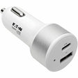 Eaton Tripp Lite Series Dual-Port USB Car Charger with PD Charging - USB Type C (27W) & USB Type A (5V 1A/5W), UL 2089 — U280-C02-C1A1