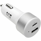Eaton Tripp Lite Series Dual-Port USB Car Charger with PD Charging - USB Type C (27W) & USB Type A (5V 1A/5W), UL 2089 — U280-C02-C1A1