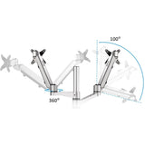 ViewSonic LCD-DMA-002 Spring-Loaded Monitor Desk Mounting Arm for 2 Monitors up to 27 Inches Each, VESA Compatible, Full Ergonomic Adjustability, 2-in-1 Mounting Base, and Built-In Cable Management — LCD-DMA-002