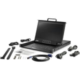 StarTech.com Rackmount KVM Console HD 1080p - Single Port VGA KVM w/17" LCD Monitor - 1U LCD KVM Server Rack Drawer w/Cables - USB Support — RKCONS17HD