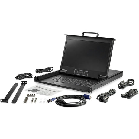 StarTech.com Rackmount KVM Console HD 1080p - Single Port VGA KVM w/17" LCD Monitor - 1U LCD KVM Server Rack Drawer w/Cables - USB Support — RKCONS17HD
