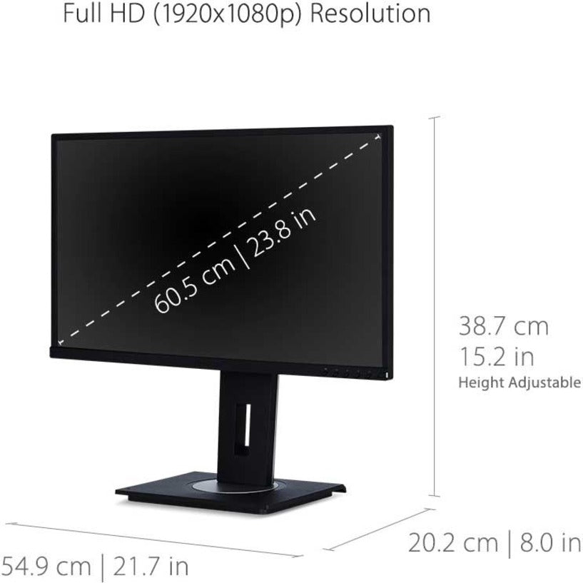 ViewSonic VG2448-PF 24 Inch IPS 1080p Ergonomic Monitor with Built-In Privacy Filter HDMI DisplayPort USB and 40 Degree Tilt — VG2448-PF
