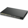 ZYXEL GS1900-48HPv2 24-Port Gigabit Smart Managed PoE Switch | 24 PoE+ Ports at 170W with 2 SFP Uplinks — GS1900-48HPV2