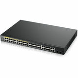 ZYXEL GS1900-48HPv2 24-Port Gigabit Smart Managed PoE Switch | 24 PoE+ Ports at 170W with 2 SFP Uplinks — GS1900-48HPV2