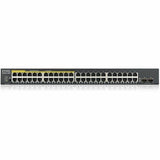 ZYXEL GS1900-48HPv2 24-Port Gigabit Smart Managed PoE Switch | 24 PoE+ Ports at 170W with 2 SFP Uplinks — GS1900-48HPV2