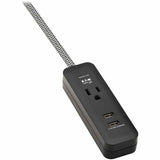 Eaton Tripp Lite Series 1-Outlet Surge Protector with 2 USB Ports (2.1A Shared) - 4 ft. Cord, 5-15P Plug, 450 Joules, Black — TLP104USB