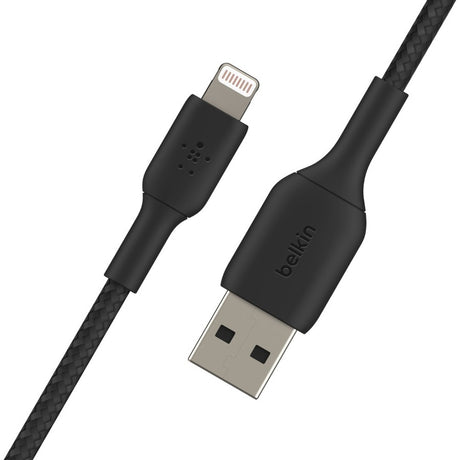 Belkin BoostCharge Braided Lightning to USB-A Cable (1 meter / 3.3 foot, Black) — CAA002BT1MBK