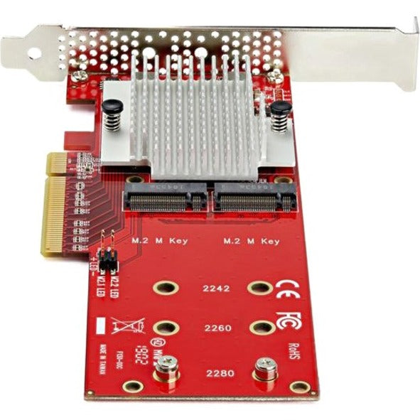 StarTech.com Dual M.2 PCIe SSD Adapter Card - x8 / x16 Dual NVMe or AHCI M.2 SSD to PCI Express 3.0 - M.2 NGFF PCIe (m-key) Compatible — PEX8M2E2
