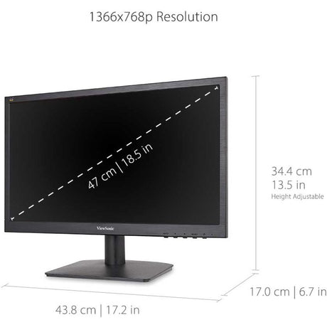 ViewSonic VA1903H 19-Inch WXGA 1366x768p 16:9 Widescreen Monitor with Enhanced View Comfort, Custom ViewModes and HDMI for Home and Office — VA1903H