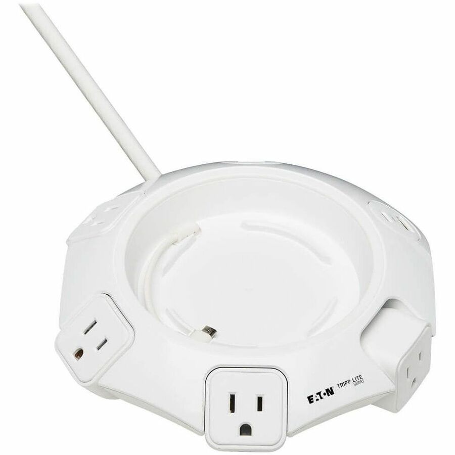 Eaton Tripp Lite Series Safe-IT Conference Power Surge Protector, 4 Rotating 5-15R Outlets, USB-C & 3 USB-A Ports, 10 ft. (3 m) Cord, Antimicrobial Protection — TLP410UCUFOAM