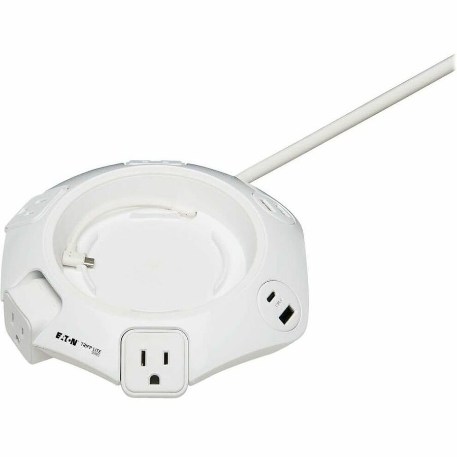 Eaton Tripp Lite Series Safe-IT Conference Power Surge Protector, 4 Rotating 5-15R Outlets, USB-C & 3 USB-A Ports, 10 ft. (3 m) Cord, Antimicrobial Protection — TLP410UCUFOAM