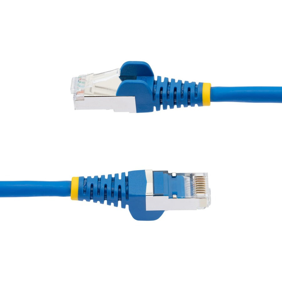 StarTech.com 2ft CAT6a Ethernet Cable, Blue Low Smoke Zero Halogen (LSZH) 10 GbE 100W PoE S/FTP Snagless RJ-45 Network Patch Cord — NLBL-2F-CAT6A-PATCH
