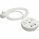Eaton Tripp Lite Series Safe-IT 57W 2-Outlet Surge Protector - 5-15R Outlets, 3 USB Ports, 8 ft. (2.4 m) Cord, 300 Joules, Antimicrobial Protection, White — TLP28PD57WCAM