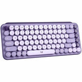 Logitech POP Keys Mechanical Wireless Keyboard with Customizable Emoji Keys, Compact Design, Bluetooth, Cosmos — 920-011233