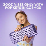 Logitech POP Keys Mechanical Wireless Keyboard with Customizable Emoji Keys, Compact Design, Bluetooth, Cosmos — 920-011233