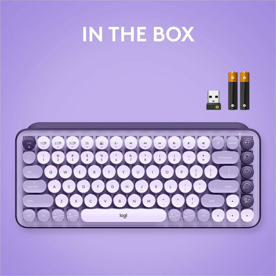 Logitech POP Keys Mechanical Wireless Keyboard with Customizable Emoji Keys, Compact Design, Bluetooth, Cosmos — 920-011233