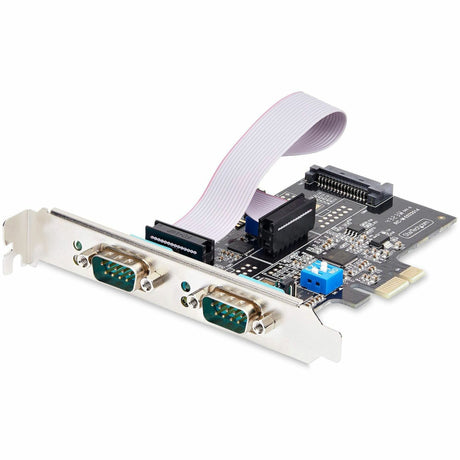 StarTech.com 2-Port Serial PCIe Card, Dual-Port RS232/RS422/RS485 Card, 16C1050 UART, ESD Protection, Windows/Linux, TAA-Compliant — 2S232422485-PC-CARD