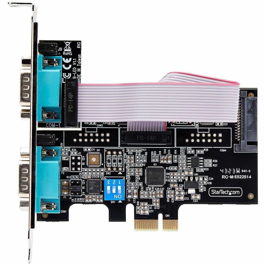 StarTech.com 2-Port Serial PCIe Card, Dual-Port RS232/RS422/RS485 Card, 16C1050 UART, ESD Protection, Windows/Linux, TAA-Compliant — 2S232422485-PC-CARD