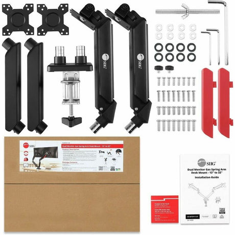 SIIG Dual Monitor Gas Spring Arm Desk Mount - 13" to 32" - Max Load 22 lbs - VESA 75/100mm — CE-MT3Y11-S1