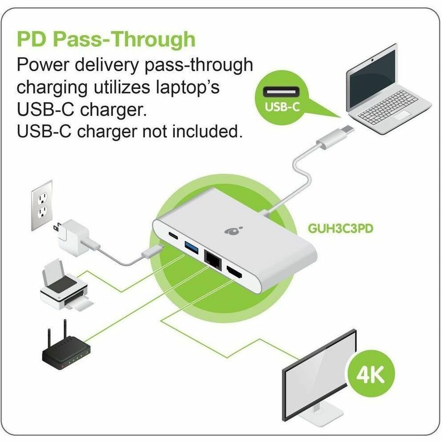 IOGEAR USB-C to Multiport HDMI / USB Adapter with PD Pass-Thru — GUC3C3H
